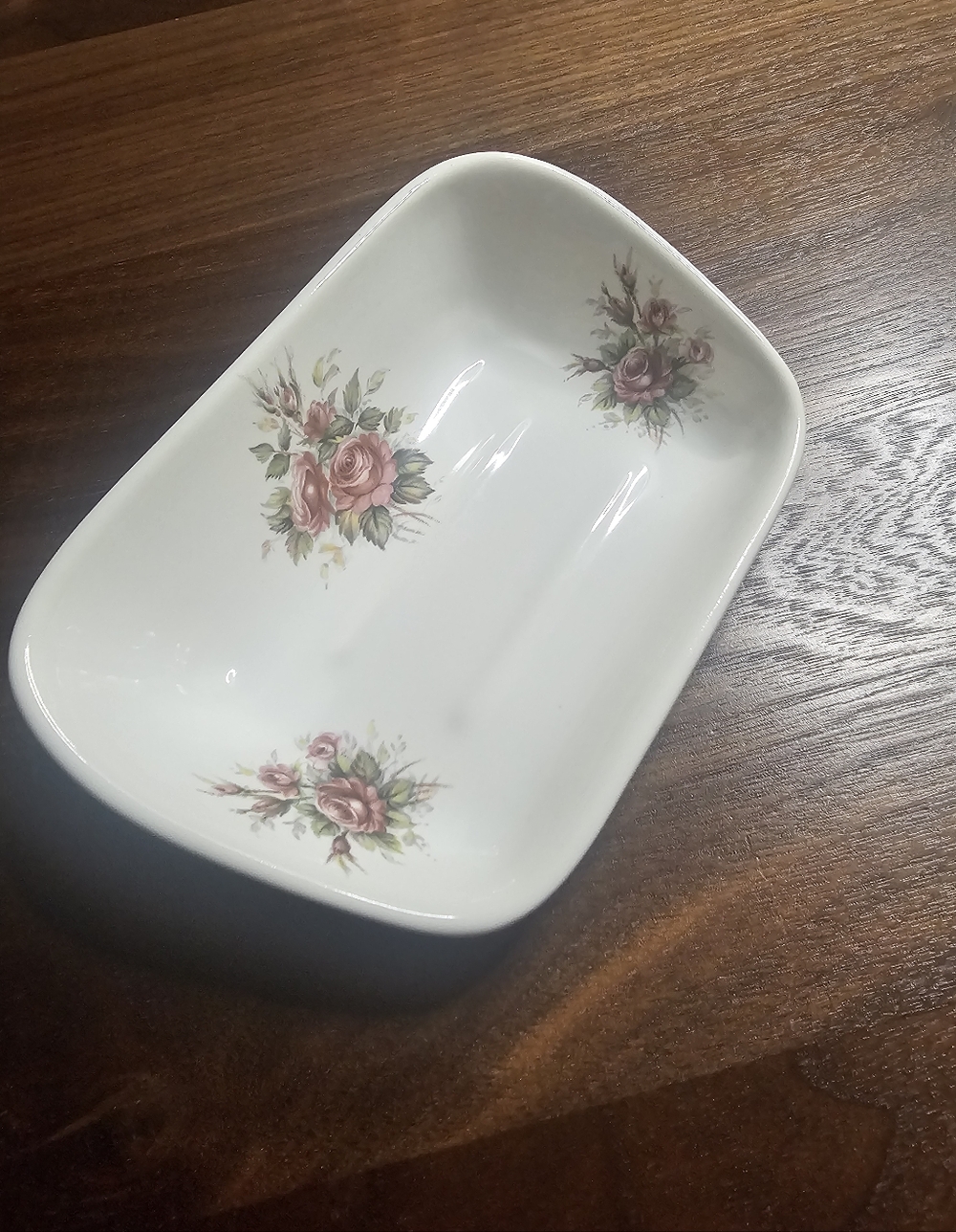 Vintage Athena California Ceramic Pink Floral Roses Soap Dish